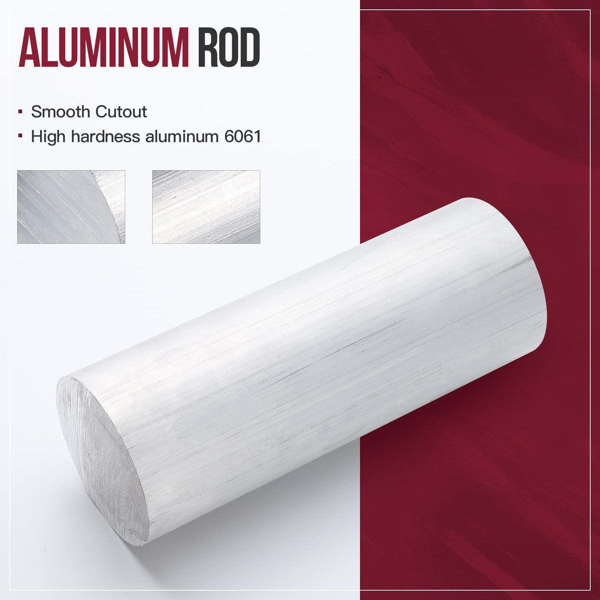 3" Diameter 6061 Aluminum Round Rod 7.8" (200mm) Long,+0/ -.02" T6511, Extruded, 3.0" Diameter Solid Lathe Bar Stock (1, 3x8 inch)