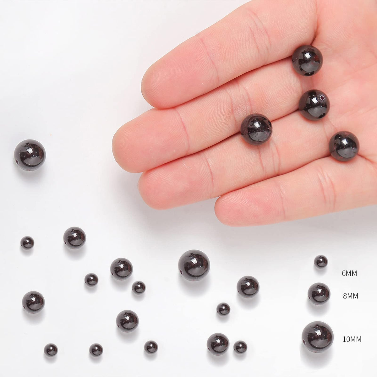 45pcs 8mm Natural Stone Beads Red Garnet Beads Energy Crystal Healing Power Gemstone for Jewelry Making, DIY Bracelet Necklace