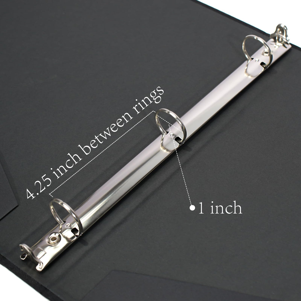 Premium Linen 3 Ring Binder 1 Inch - Decorative Hardcover Binder with Round Rings, Holds 8.5 x 11 Letter Size Paper for School, Office, Home Organization & Presentation, Tulip, Black