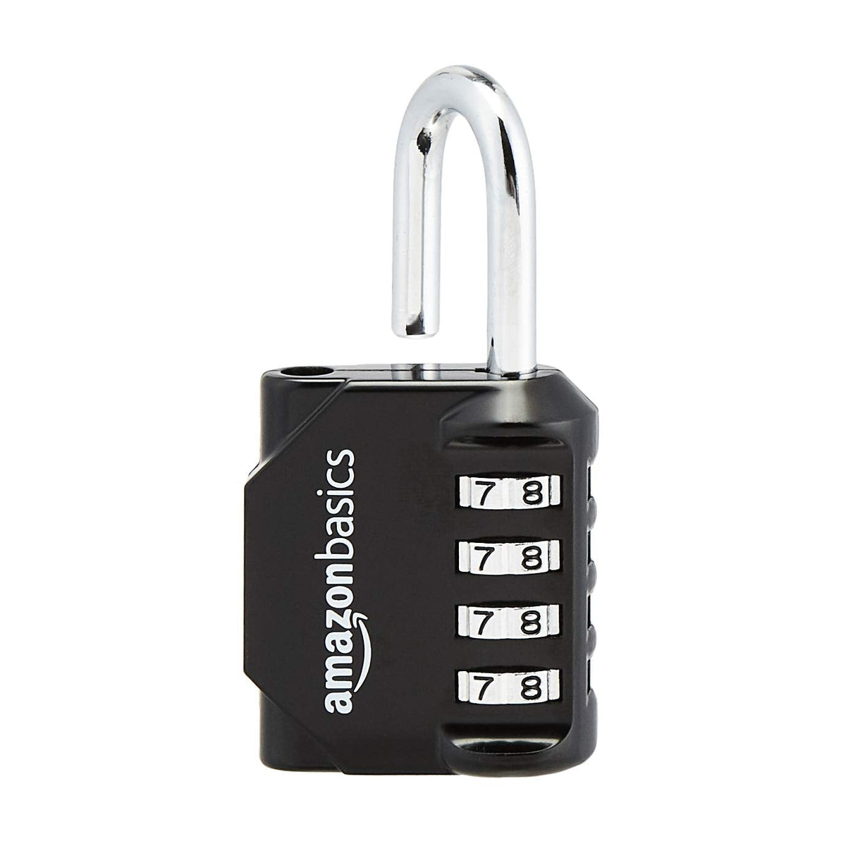 Amazon Basics 4-Digit Combination Lock, Black, 2-Pack