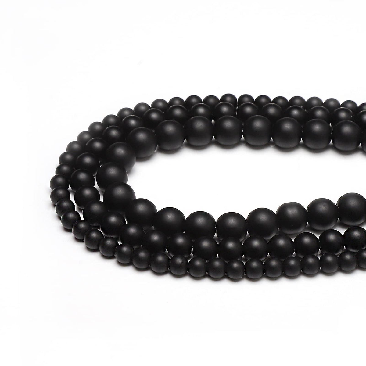 35pcs 10mm Natural Matte Black Onyx Agate Gemstone Beads Energy Healing Crystal Round Loose Stone Beads for Jewelry Making, DIY Bracelets Necklaces