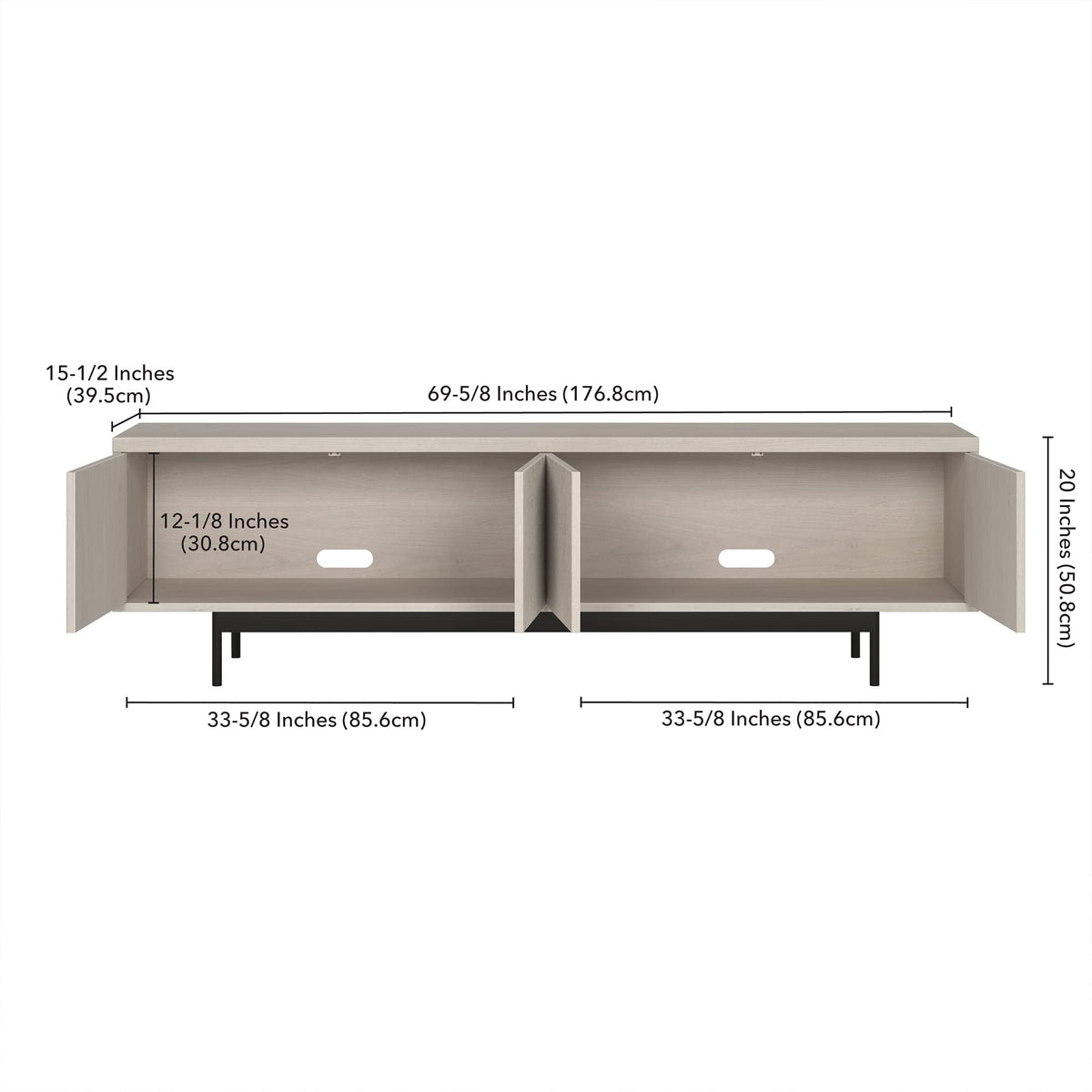 Henn&Hart Whitman, 70'' Rectangular TV Stand, Alder White
