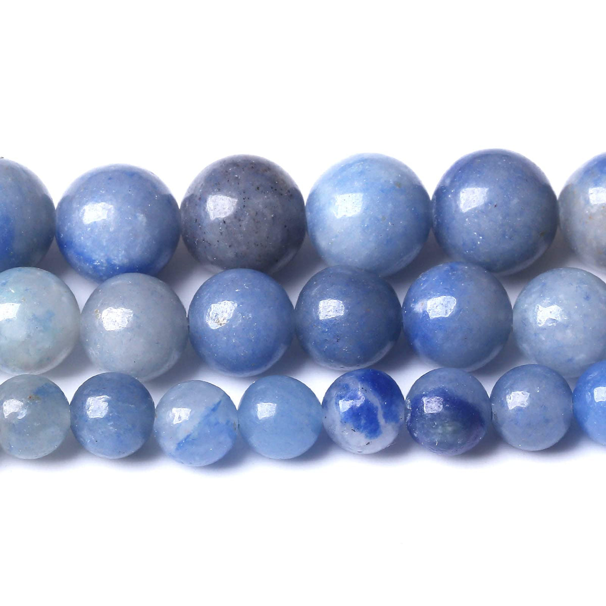 36PCS 10MM Natural Blue Aventurine Beads Round Loose Stone Beads for Jewelry Making DIY Energy Stone Healing Power Bracelet 15"