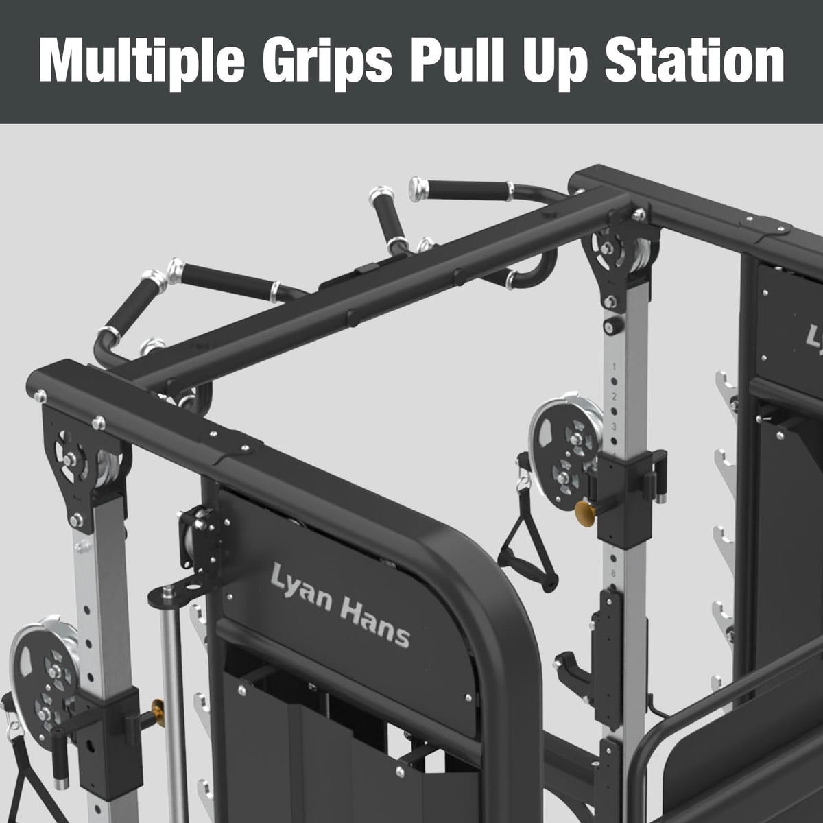 Functional Trainer Smith Machine for Commercial, Multifunctional Cable Crossover Exercise Machine, All in One Home Gym System, Compact Fitness Equipment, Workout Weight Machine for Strength Training