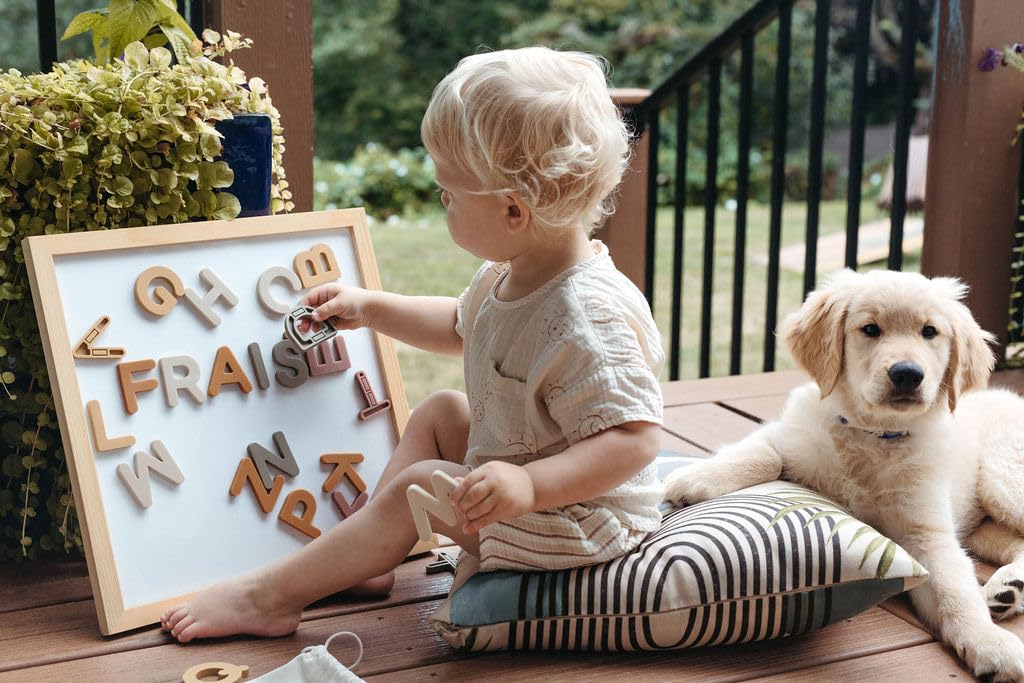 Neutral Silicone Alphabet Magnetic Letters, 26 Piece Non Toxic Learning Set, Perfect for Refrigerator, Whiteboard and Educational Activities