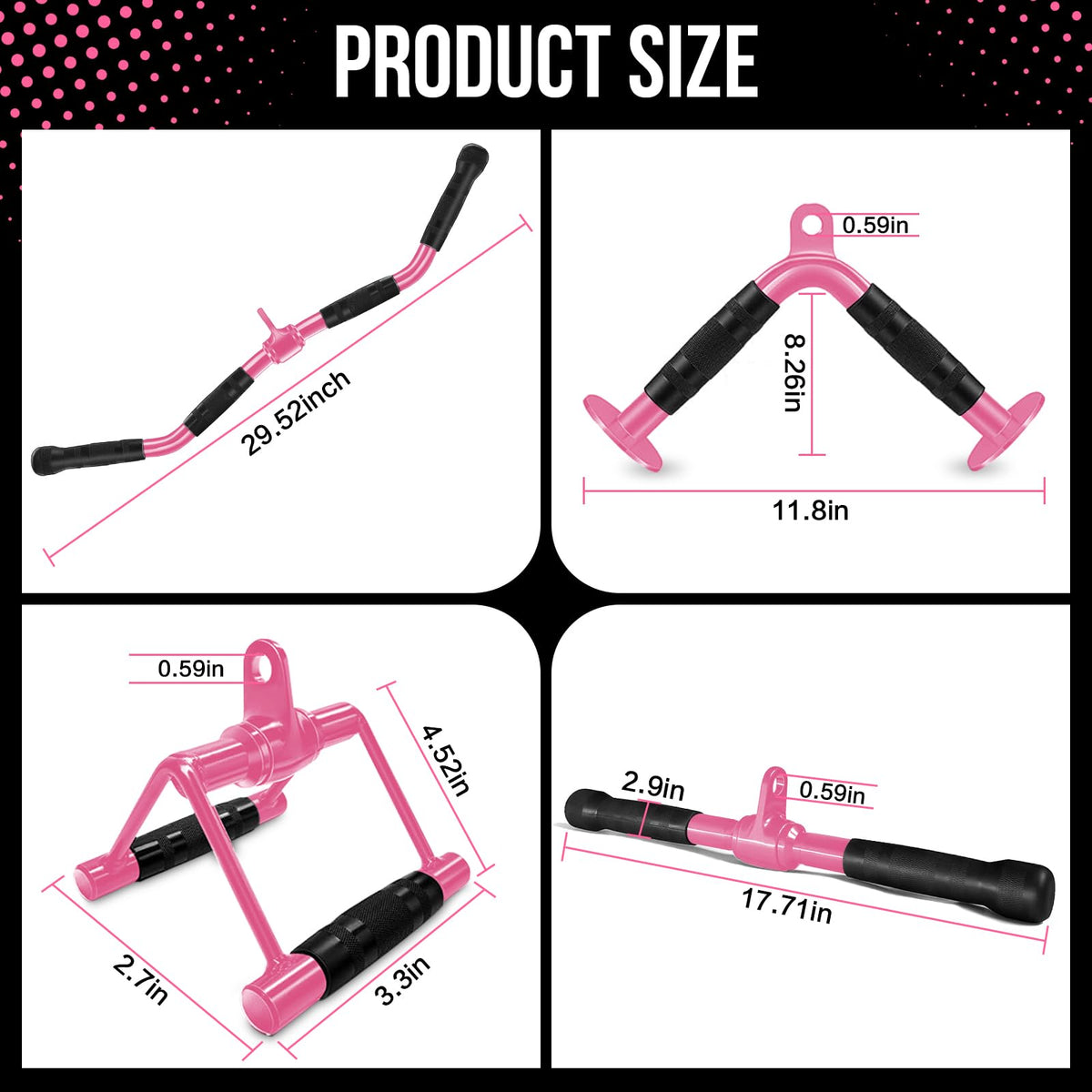 WNOEY LAT Pulldown Attachments, Cable Machine Attachment Gym Accessories, Cable Attachments for Gym, Home Gym Accessories