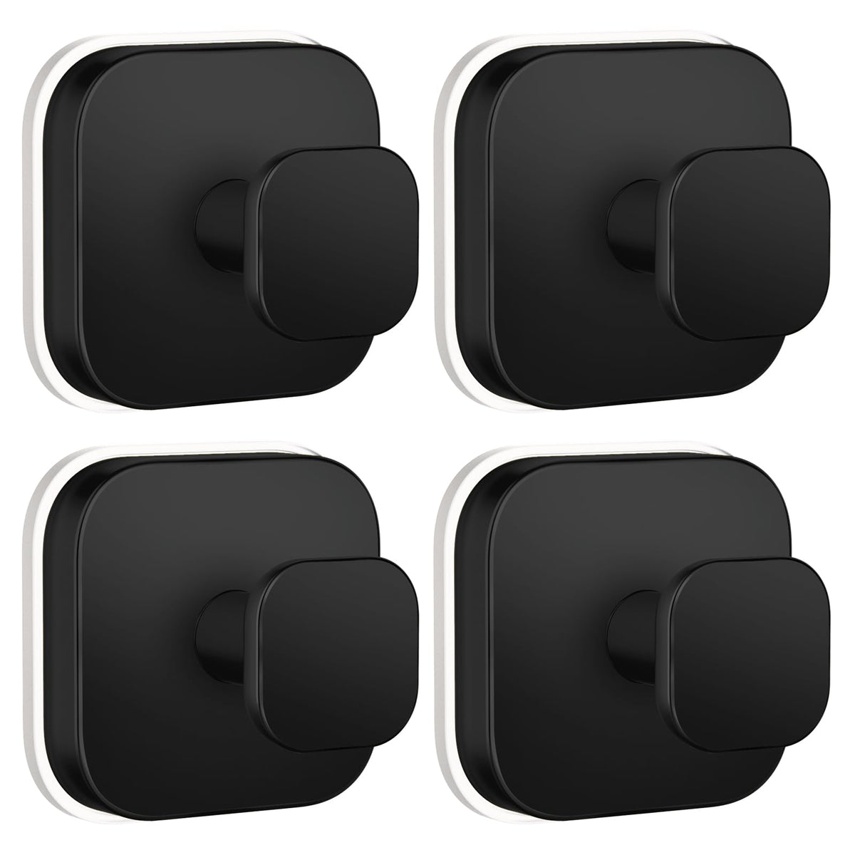 BKV Suction Cup Hooks for Shower,Heavy Duty Shower Hooks for Bathroom Wall,Glass Windows,Smooth Doors to Hang Towels,Robes,Coat,Reusable Suction Cup Wreath Hanger for Christmas Wreaths-Black(4 Pack)