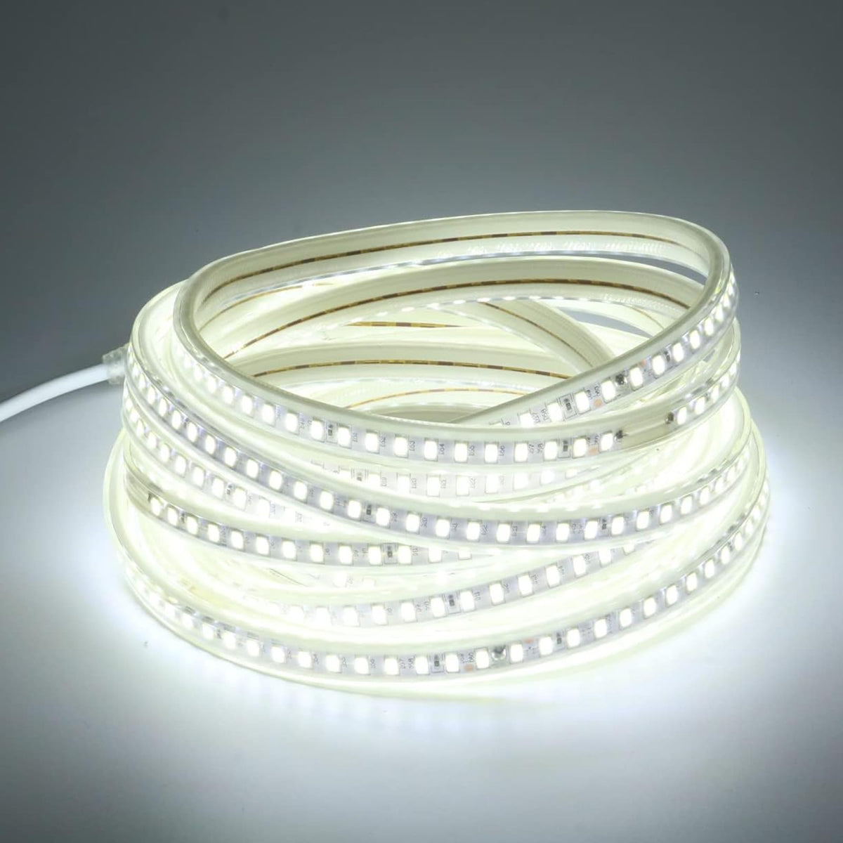 pcningled AC 110 Volt LED Light Strip Flexible Cuttable 6.56 ft Outdoor LED Lights Waterproof IP67 SMD 5730 120LEDs/m 6000K Cold White Rope Lights for Bedroom Wall Kitchen Cabinets Home Decor