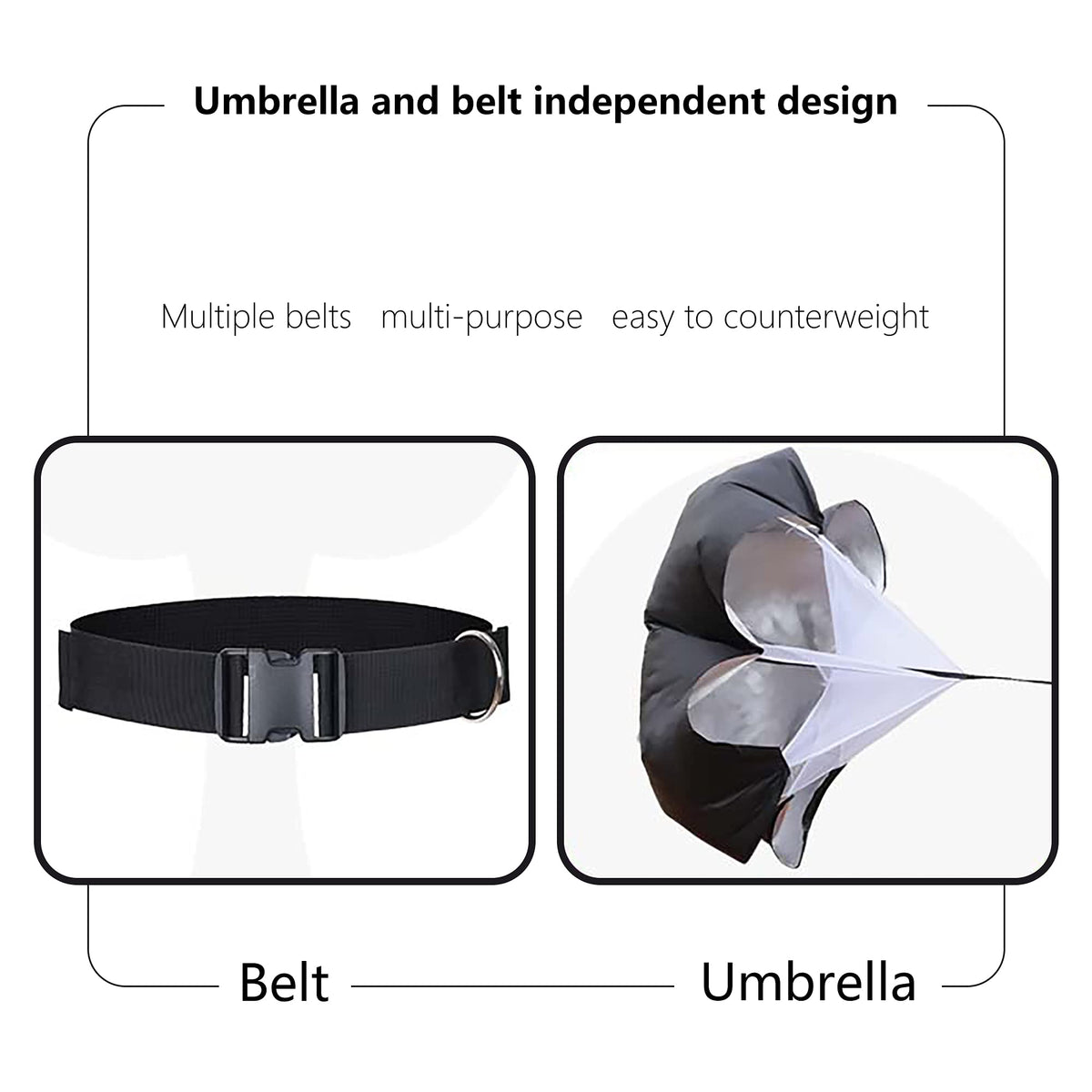 "N/A" 2 Umbrella Running Parachute Speed Training 56 inch Speed Training Resistance Parachute for Kids Youth and Adults Weight Bearing Running and Fitness Core Strength Training