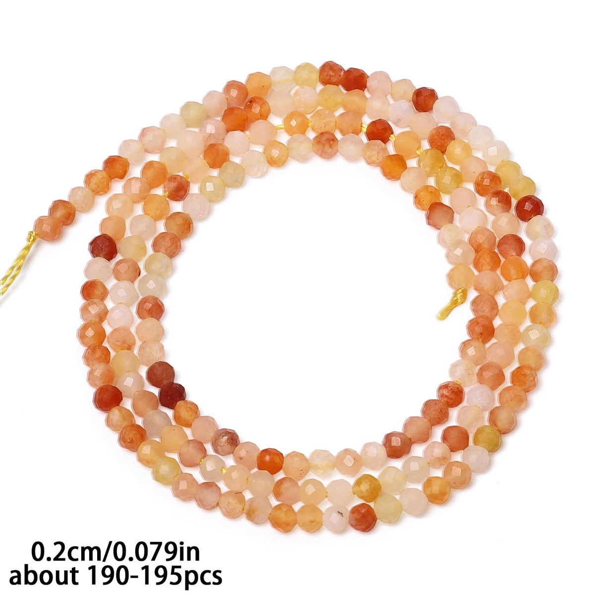 Song Xi 180pcs 2mm Natural Red Aventurine Gemstone Beads Faceted Round Loose Stone Beads for Jewelry Making (1 Strand)