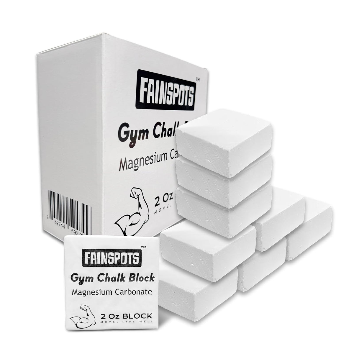 Gym Chalk Magnesium for Weight Lifting Chalk Powder，Magnesium Carbonate Athletic Chalk Block 8 Pcs Gifts for Rock Climbers Excellent Grip, Chalk Block for Gymnastics, Bouldering,Rock Climbing