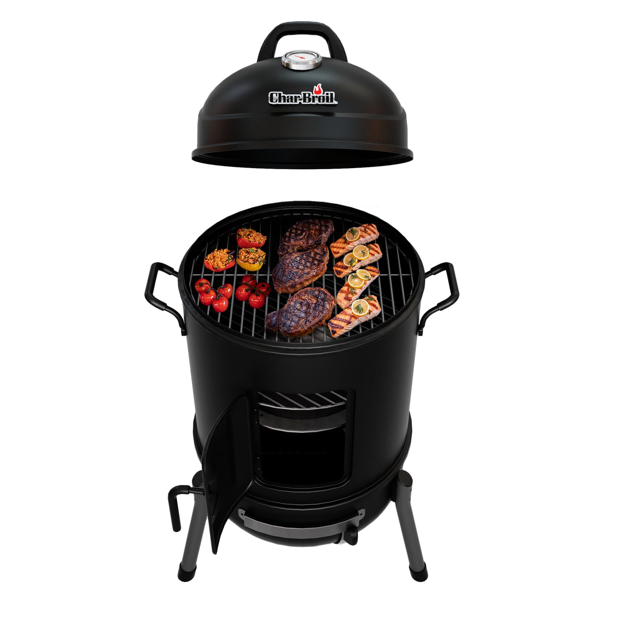 Char-Broil Bullet Charcoal Smoker 16" - 18202075,Black