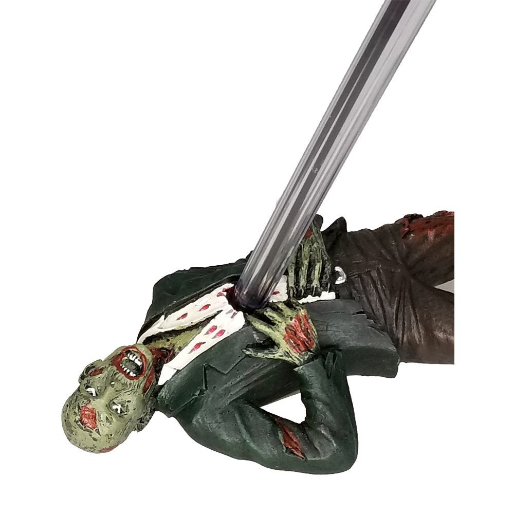 Pacific Giftware Desktop Accent Zombie Impaled Pen Holder Tabletop Halloween Decoration Walking Dead Zombie Enthusiast Collectible Figurine