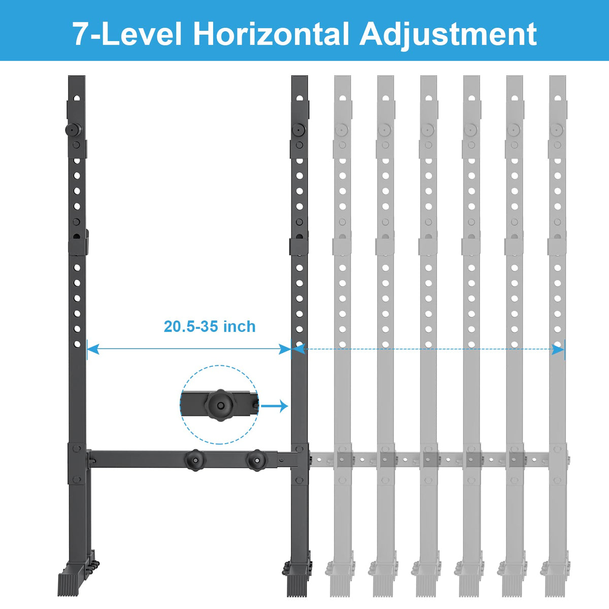 Uboway Barbell Rack Squat Stand Adjustable Bench Press Rack 700LBS Max Load Multi-Function Weight Lifting Home Gym Fitness
