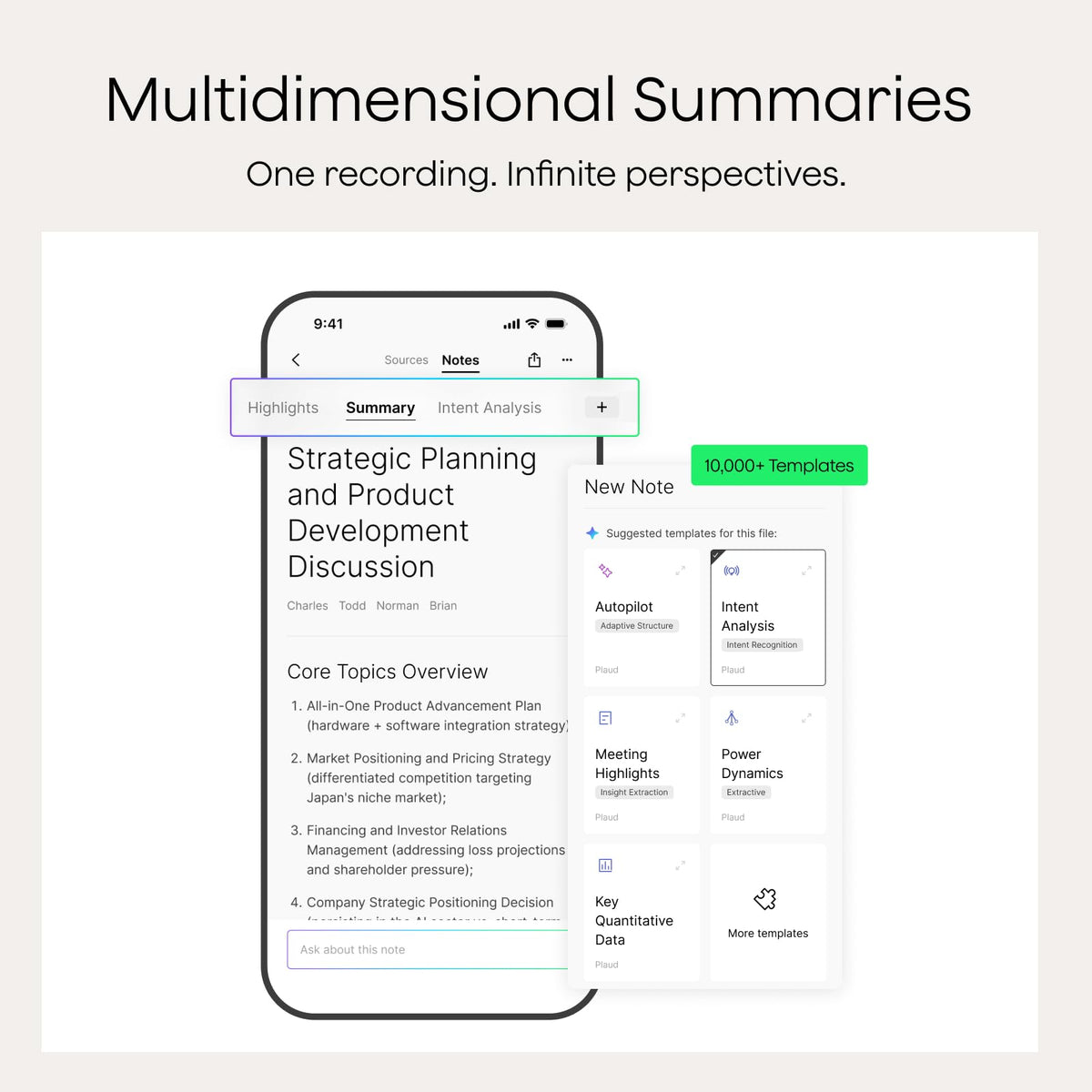 Plaud NotePin S AI Voice Recorder, Wearable AI Notetaker, AI Transcribe & Summarize, Support 112 Languages, 64GB Audio Recorder for Meetings Interviews, Professionals, Teams, with 4 Accessories