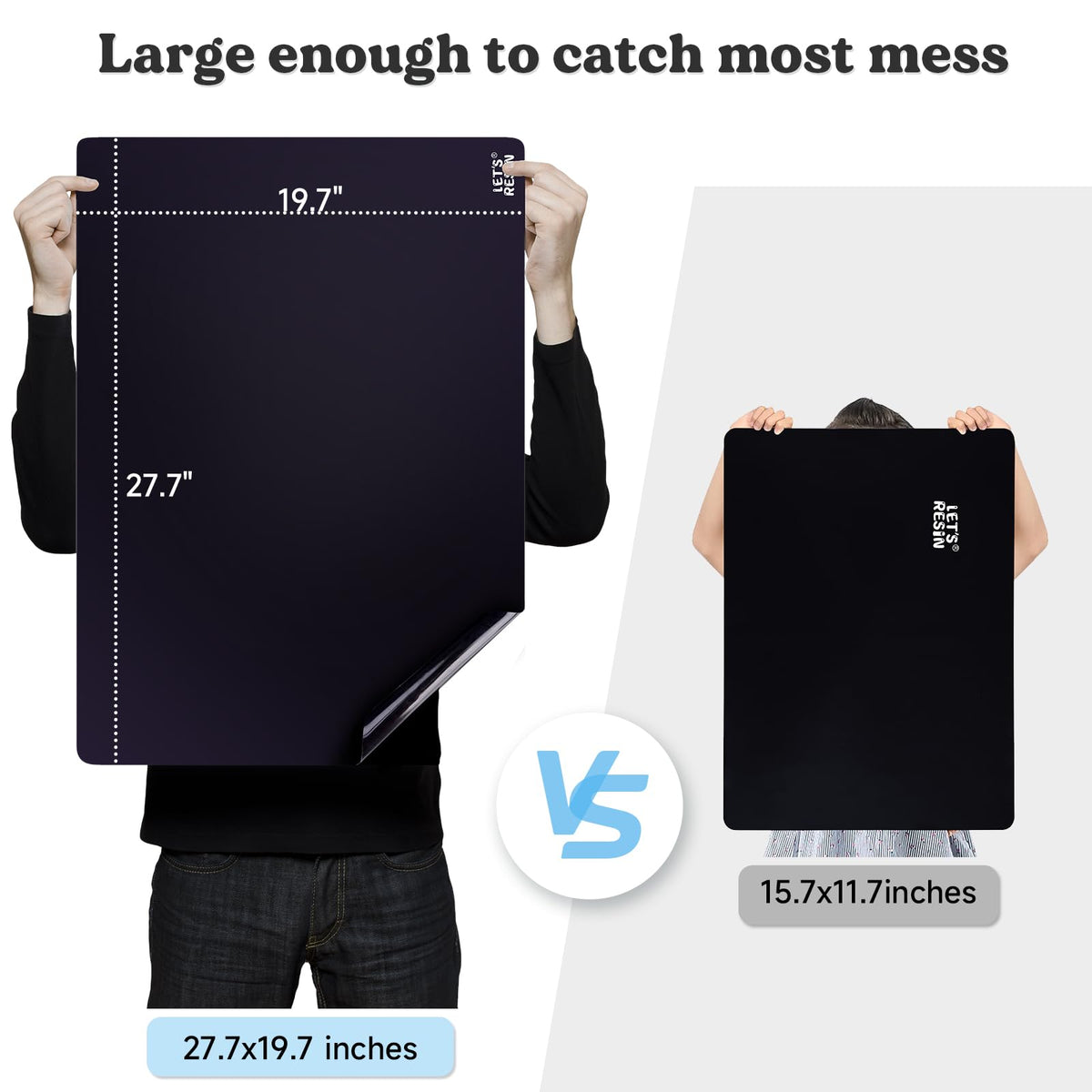 LET'S RESIN Extra Large Silicone Mat for Crafts, 27.7'' x 19.7'' Nonstick & Nonslip Silicone Crafts Mat, Multipurpose Heat-Resistant Table Protector Silicone Sheets for Resin, Liquid, Paint, Clay