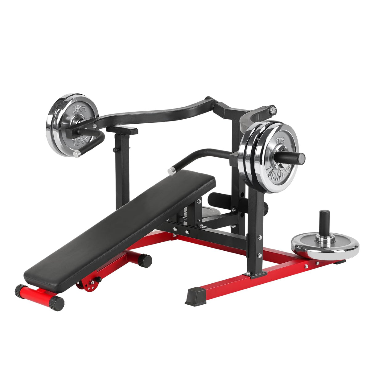 VEVOR Chest Press Machine, 450 LBS Bench Press Set, Adjustable Flat Incline Bench with Independent Converging Arms, Upper Chest Equipment, Fitness Home Gym Equipment for Chest, AB Workouts, Shoulder