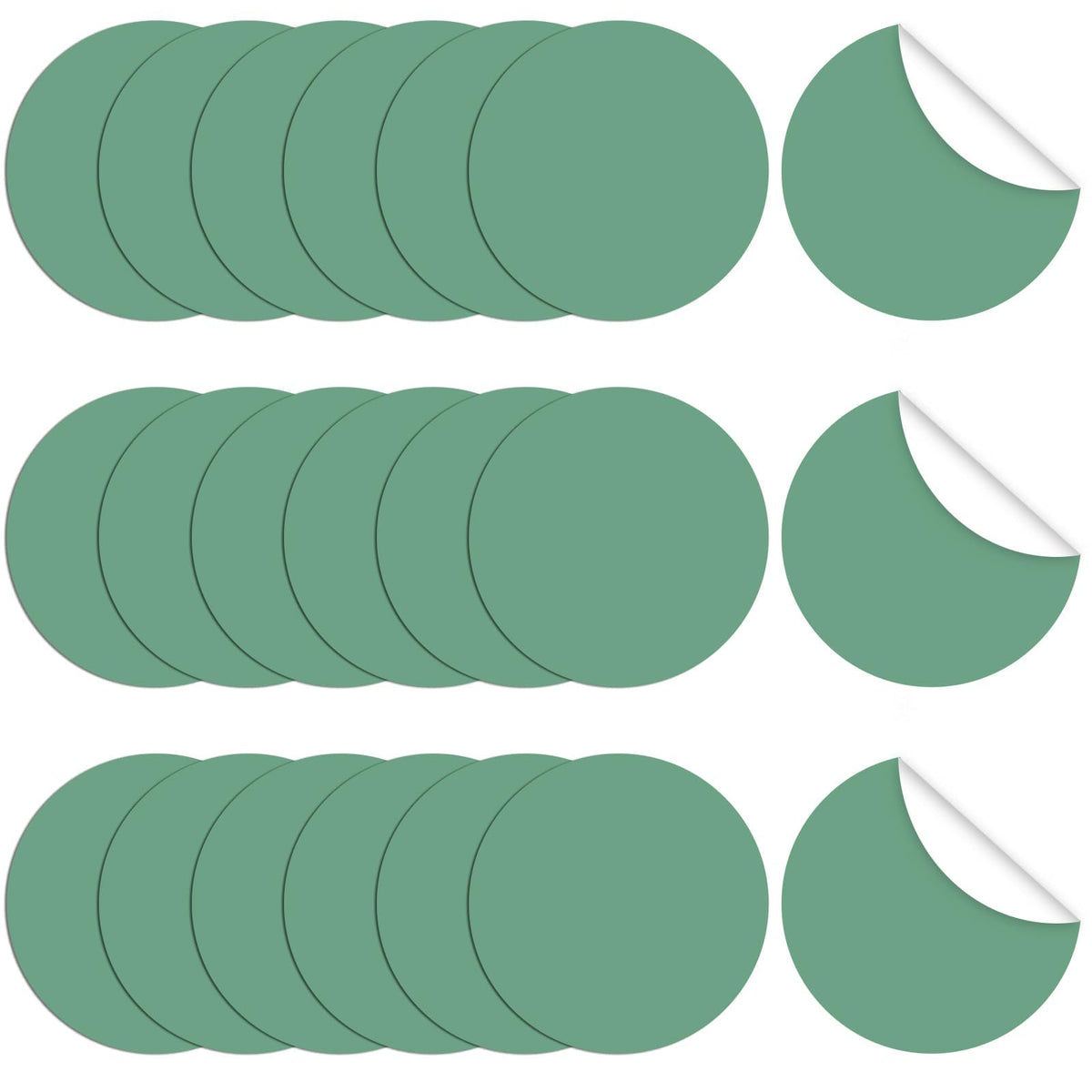 QOUBAI 60 Pcs 6in Classroom Floor Stickers Large Removable Number Spot Markers Eucalyptus Green Vinyl Floor Carpet Decals Line up Sitting Dots Stickers for Teachers Students Elementary Preschool