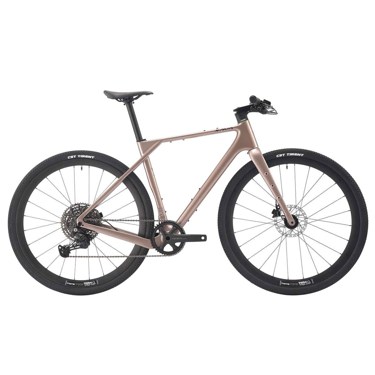 SAVADECK Carbon Gravel Bike - T800 Carbon Frame & Fork | Shimano U6000 11-Speed Groupset | Hydraulic Disc Brakes | 700CX40mm All-Terrain Tires | Men & Women Road/Off-Road Bicycle (Gold, 58cm)