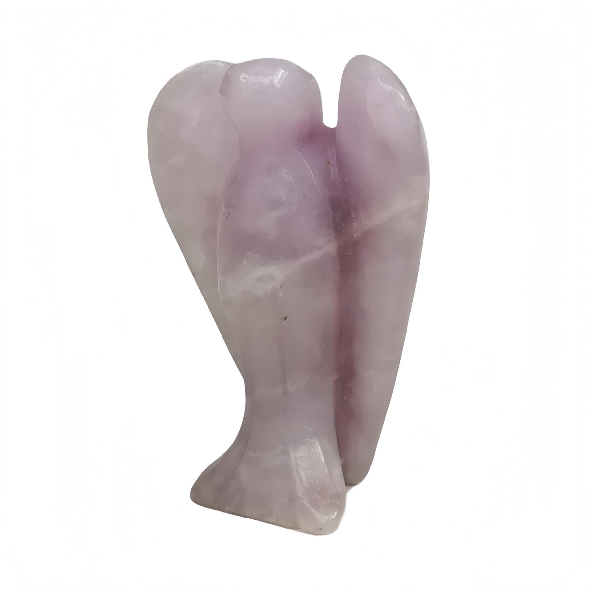 Afucats Natural Purple Lepidolite Healing Guardian Angel Indoor Decorative Stone,1.5 Inches Carving Pocket Palm Statue,Gift for Her Christmas Décor
