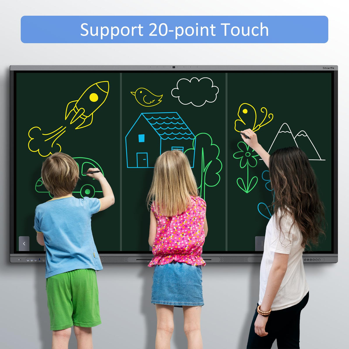 Shiarffe X5 Smart Board 75 Inch 4K Interactive Whiteboard