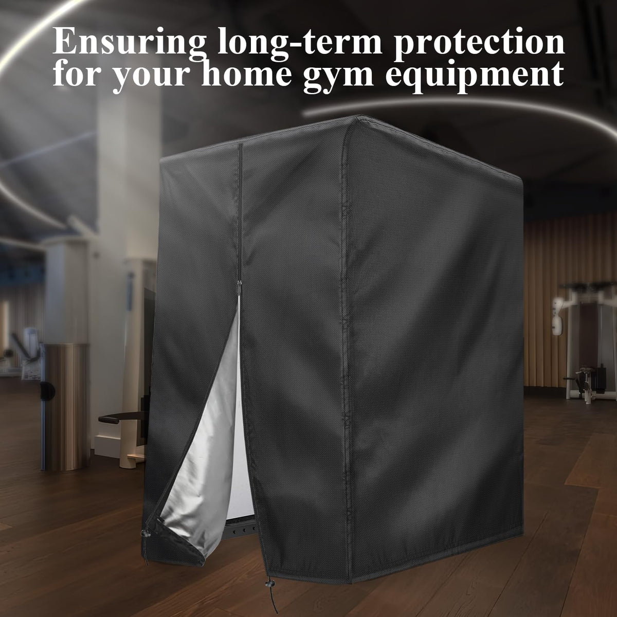 Letsteel Squat Rack Cover with Waterproof Zipper, Protective Cover for Power Cage/Weight Lifting Rack/Weight Cage/Power Racks for Home Gym Equipment Storage-Indoor & Outdoor Use, 64" x 68" x 82.5"