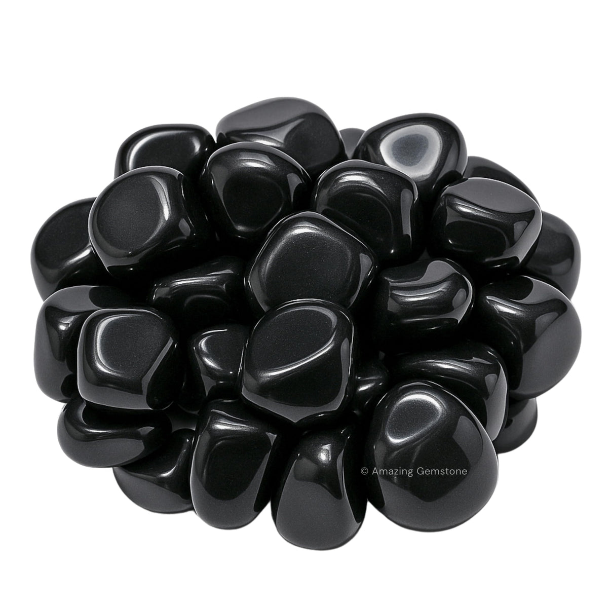 Amazing Gemstone Black Obsidian Crystals & Healing Stones Tumbled - 1 oz, Natural Healing Stones for Energy Balance, Stress Relief - Premium Polished Gems Rocks for Meditation & Wellness