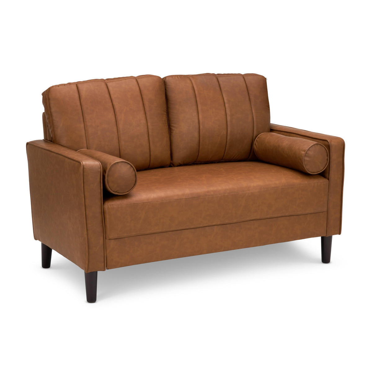Bush Home 54-inch Loveseat, Living Room Furniture, Max Collection, Buffed Camel Vegan Leather