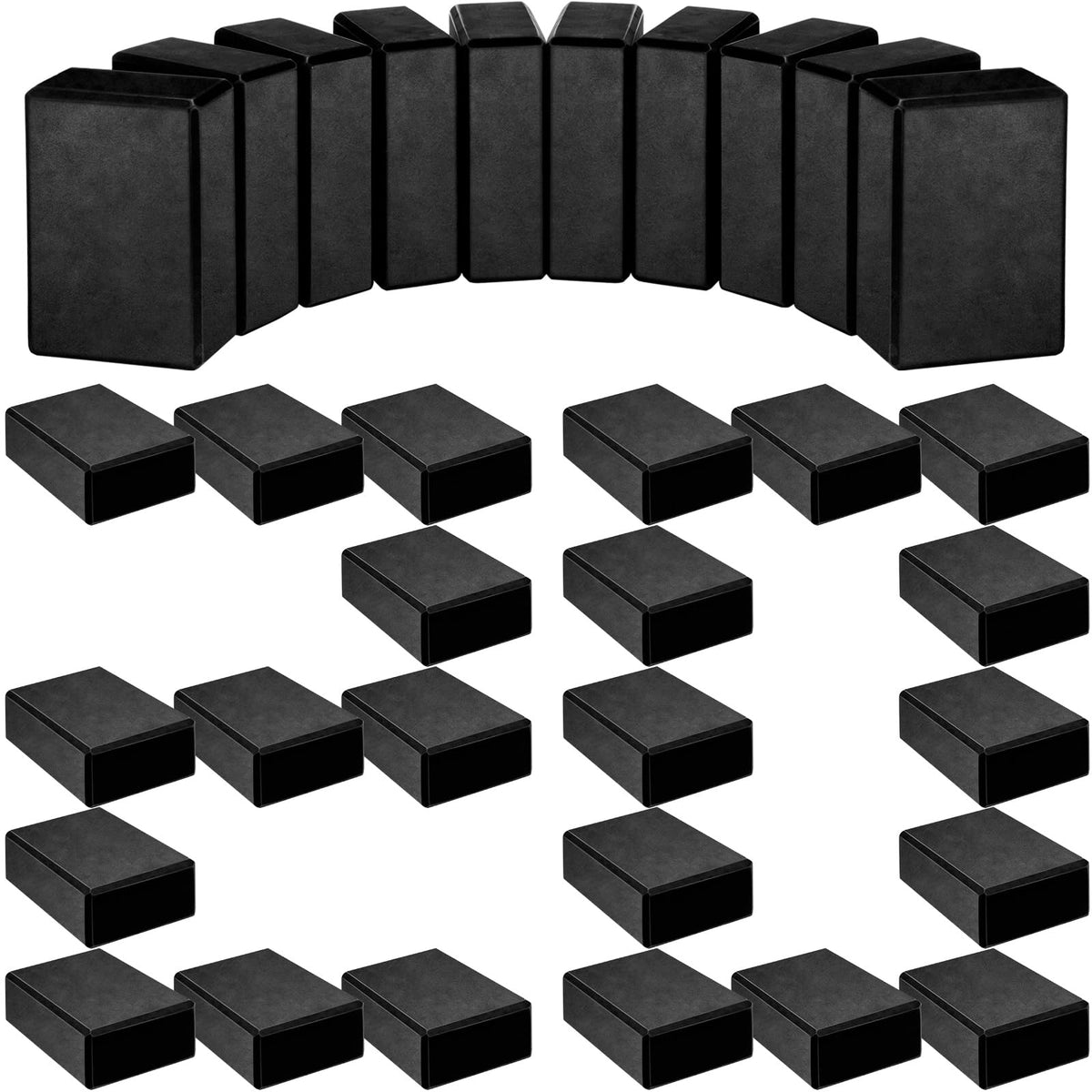 20 Pcs Foam EVA Yoga Blocks Lightweight Non-Slip Supportive Foam Blocks Yoga Prop Accessories for Pilates, Stretching and Meditation, Men and Women Yogi (Black)