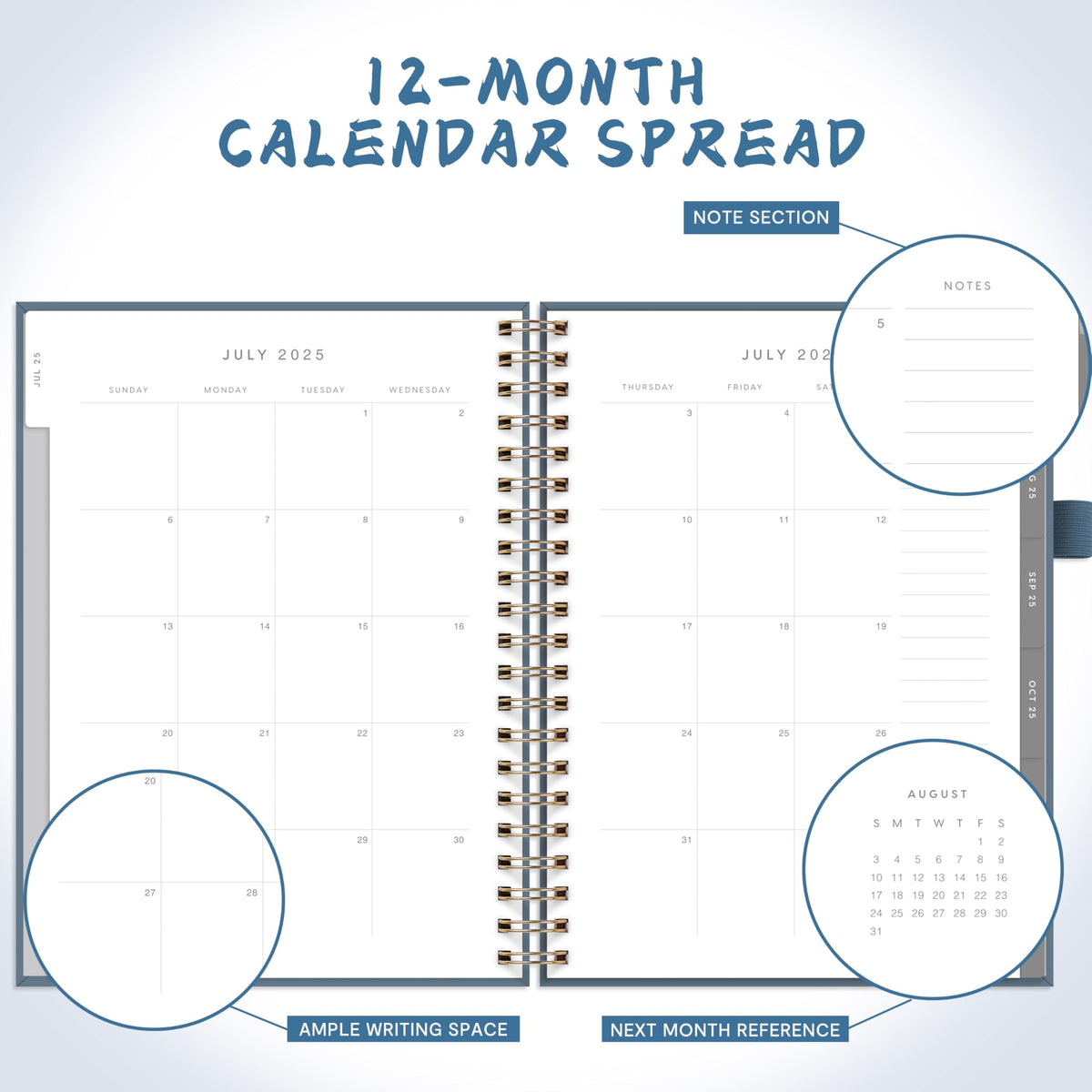 And Per Se Teacher Planner 2025-2026 Academic Year -Teacher Lesson Planner from July 2025 to June 2026, 8.5" x 11", Weekly & Monthly Planning for Teachers with Monthly Tabs, Stickers (Stone Blue)