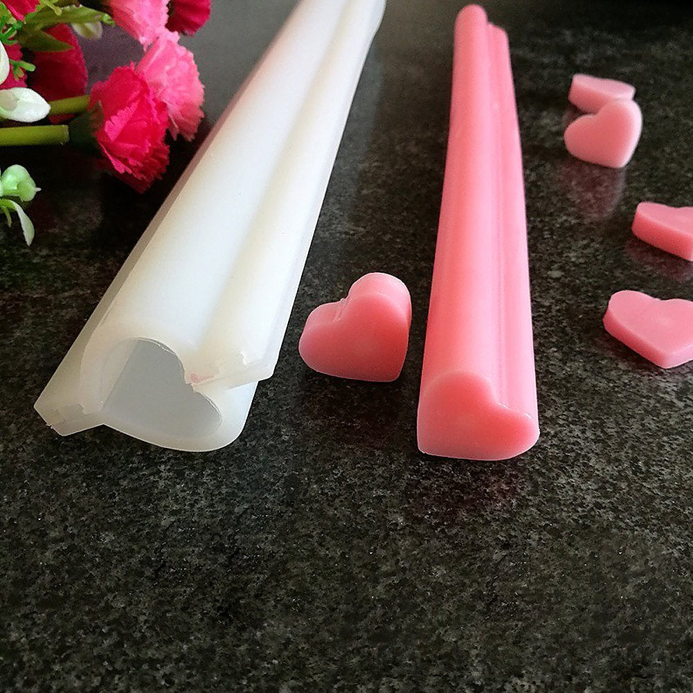 EchoDone Heart Tube Column Silicone Soap Mold Embed Soap Making Supplies Tool Heart Shape Candle Mold Set Soap Mould
