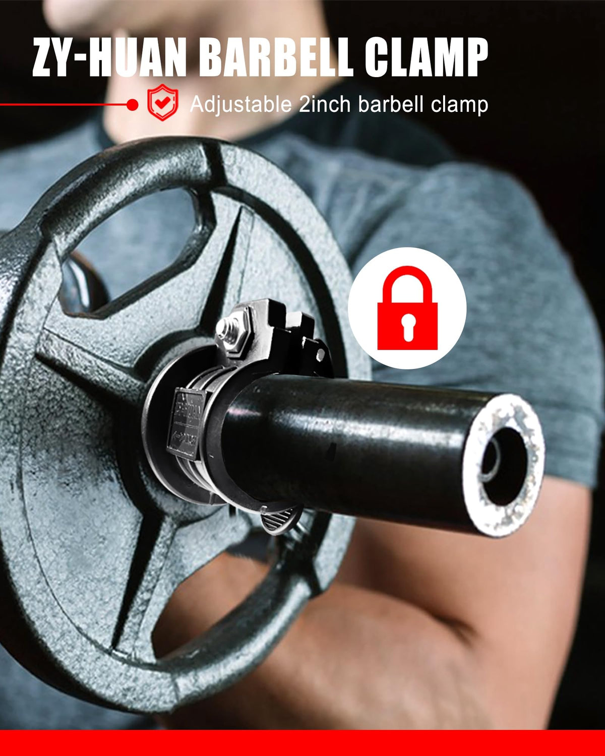 Olympic Barbell Clamps 2 inch Adjustable Barbell Clips Quick Release Pair of Locking Weight Clips for Bars