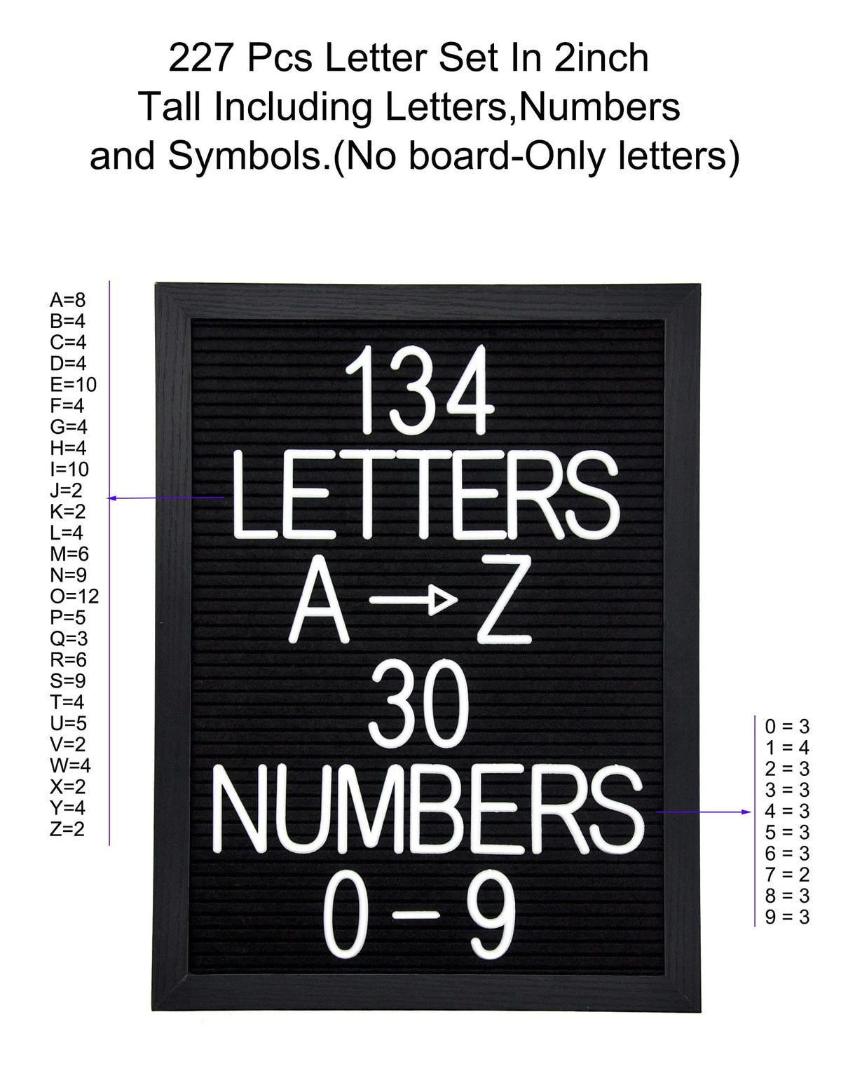 G GAMIT Felt Letter Board Letters Set - 227pcs 2 inch Tall Letters