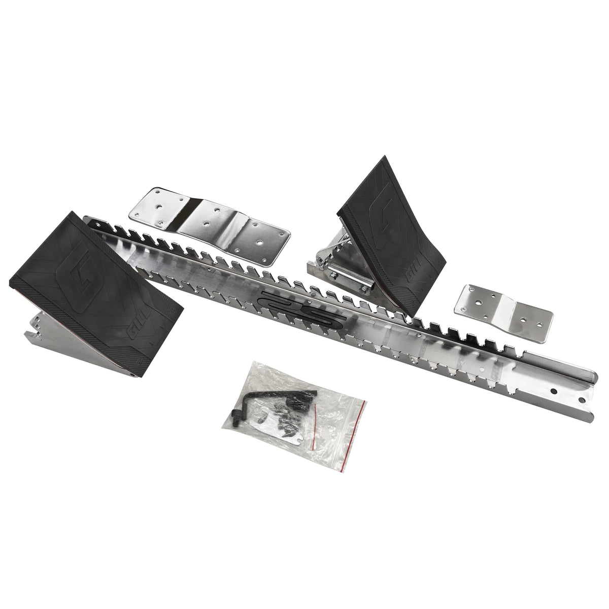 Gill Athletics S2 Starting Block 8" Tall Cast Aluminum Pedals - Designed for High Level Track & Field Competition - Pedals Feature Four Angle Adjustments - Includes 1⁄2” Pyramid Spikes - Black