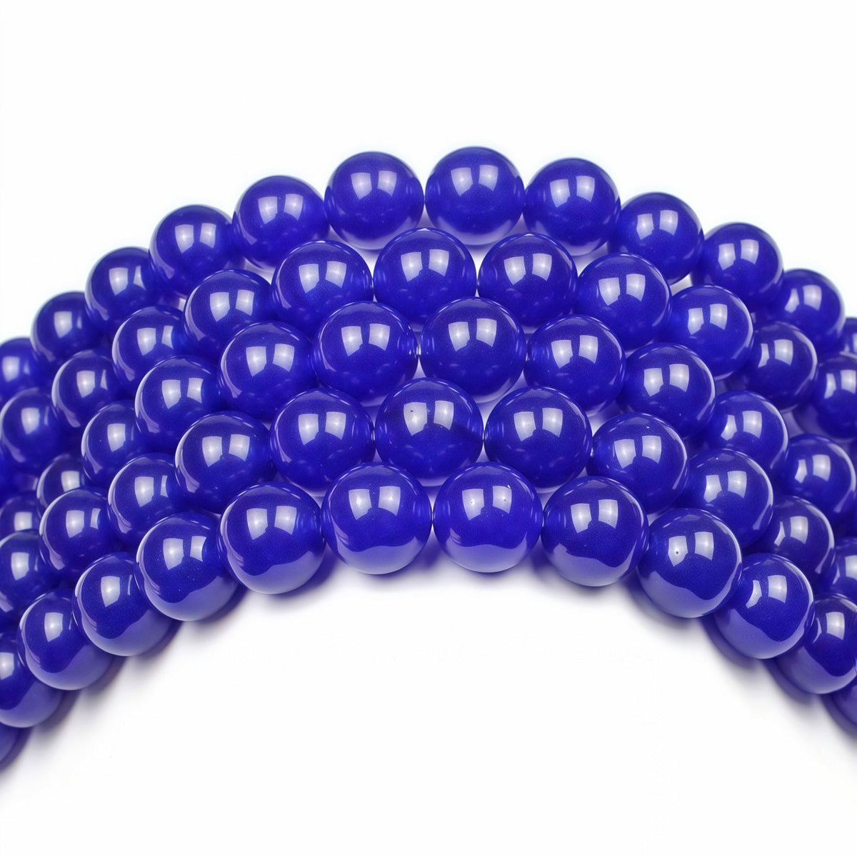 MJDCB Natural Stone Beads Sapphire Jade Round Loose Beads for Jewelry Making DIY Bracelet Necklace (12mm)