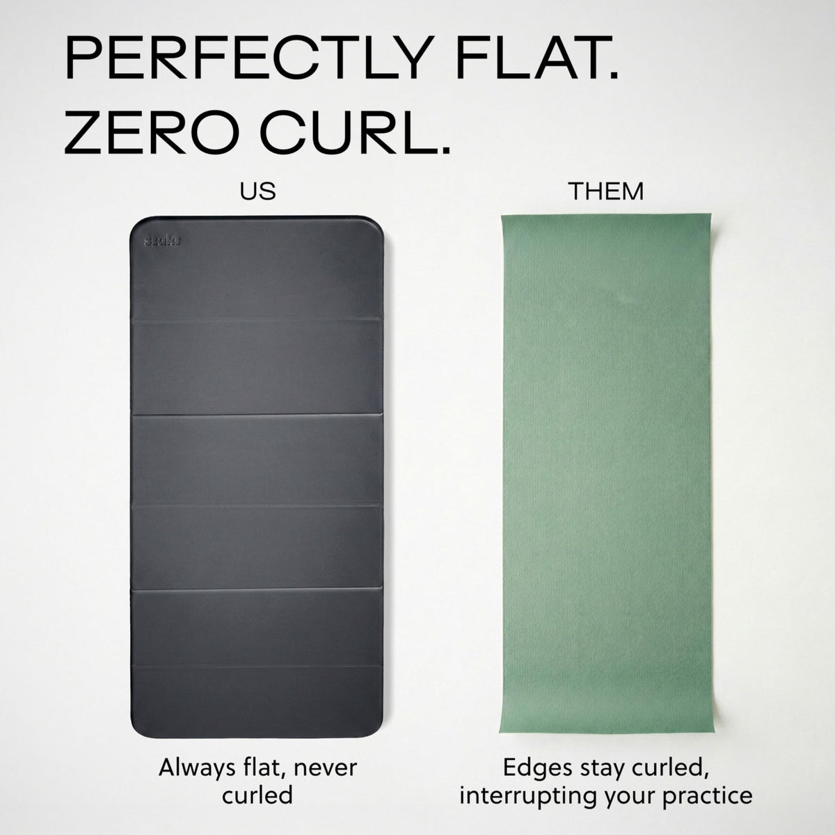 Stakt The Original Foldable Yoga Mat, Premium Foldable Exercise & Workout Mat with Non-Slip Surface, Lightweight Portable for Studio or Home Use, As Seen on Shark Tank - Iron