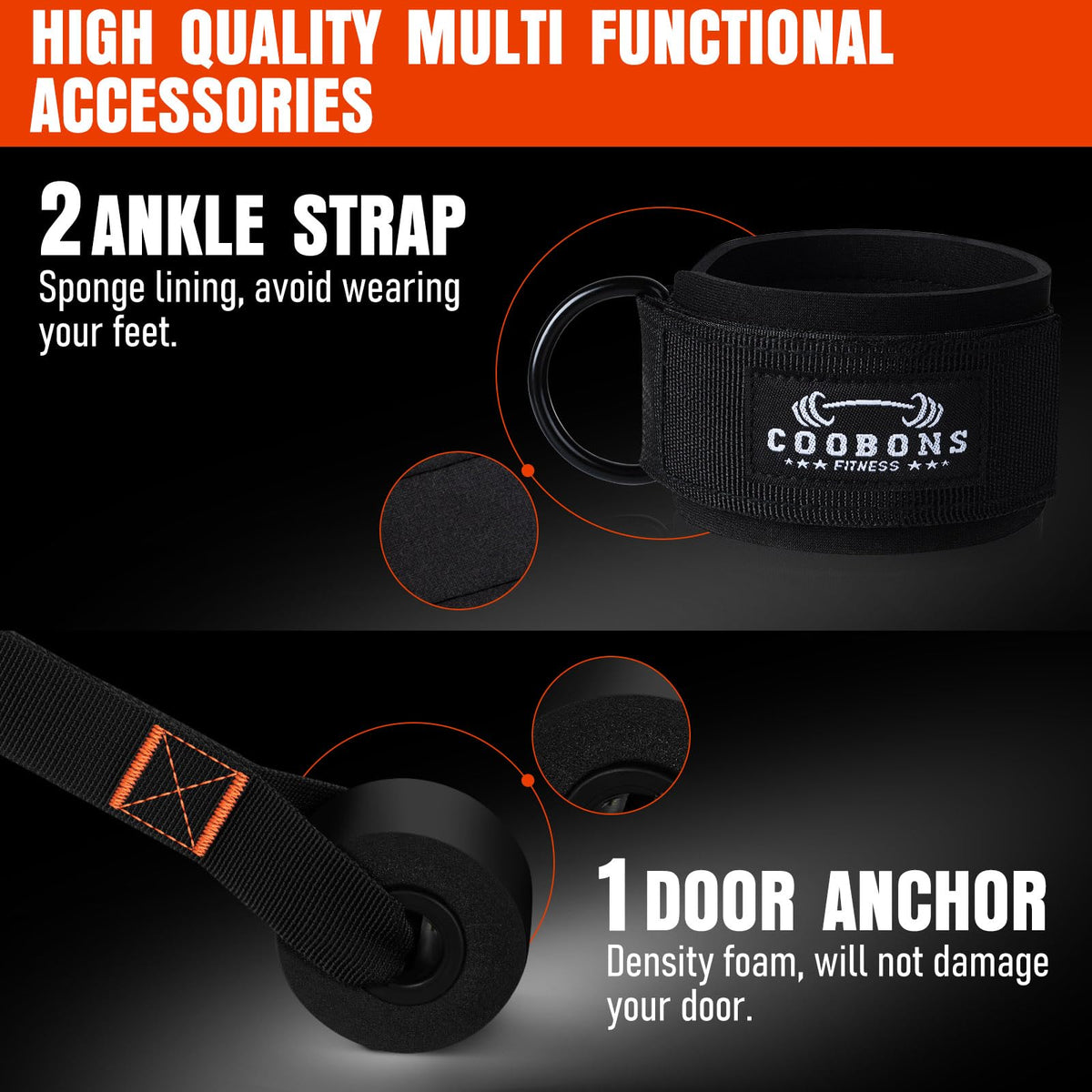 Resistance Bands with Handles, 375lb Exercise Bands for Working Out, Fitness Bands, Workout Bands with Door Anchor and Ankle Straps, Physical Therapy, Yoga, Strength Training Home Gym Equipment