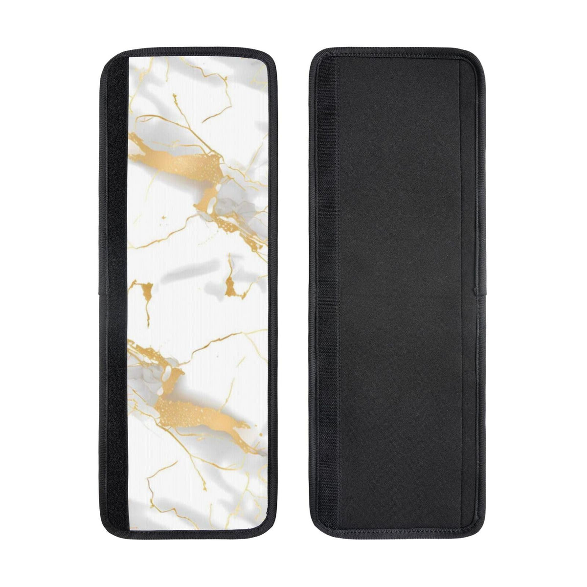 Refrigerator Door Handle Covers Set of 2 - White Marble Print Gold Texture - Washable Kitchen Appliance Handle Covers for Microwave Stove Oven Dishwasher Fridge Handle Protector