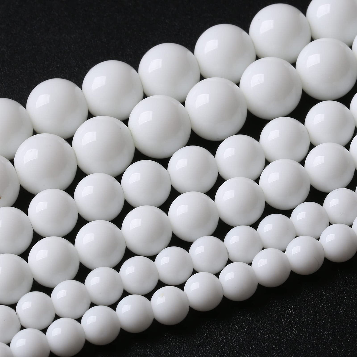 45PCS 8MM Natural White Agate Stone Beads Round Shape Suitable for Jewelry DIY Bracelet 15 Inches