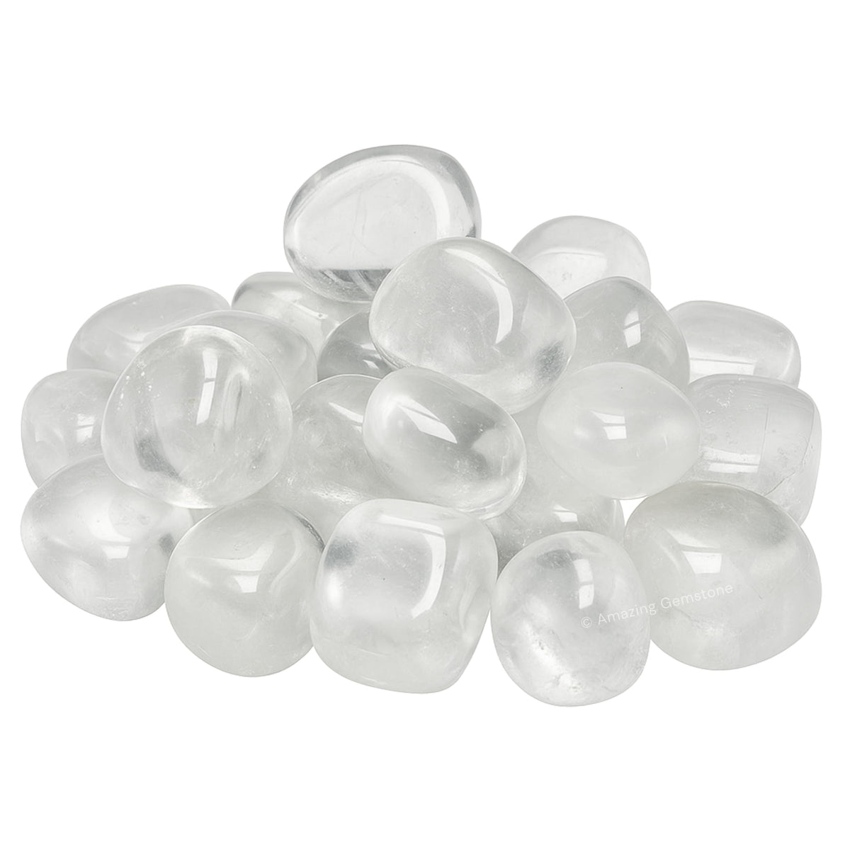 Amazing Gemstone Clear Quartz Crystals and Healing Stones Tumbled - 1 Oz Clear Quartz Stone, Natural Healing Stones for Energy Balance, Stress Relief, Polished Gems Rocks