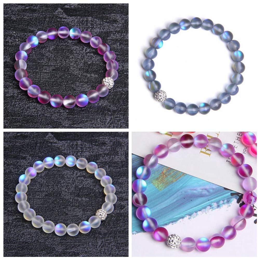 Matte Aurora Crystal Glass Beads 100pcs 6mm Flash Glitter Shining Mermaid Round Loose Aura Bead Frosted Moonstone for Jewelry Making