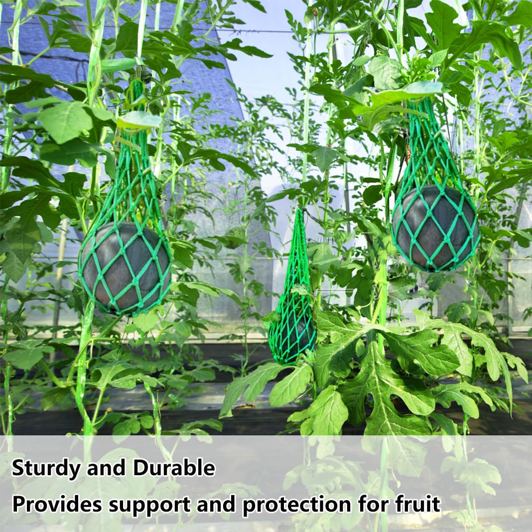 Belit 5-Pack Melon Hammock net Bag to Prevent Falling,Perfect for Growing Cantaloupe Pumpkin Watermelon in Vertical Garden Green