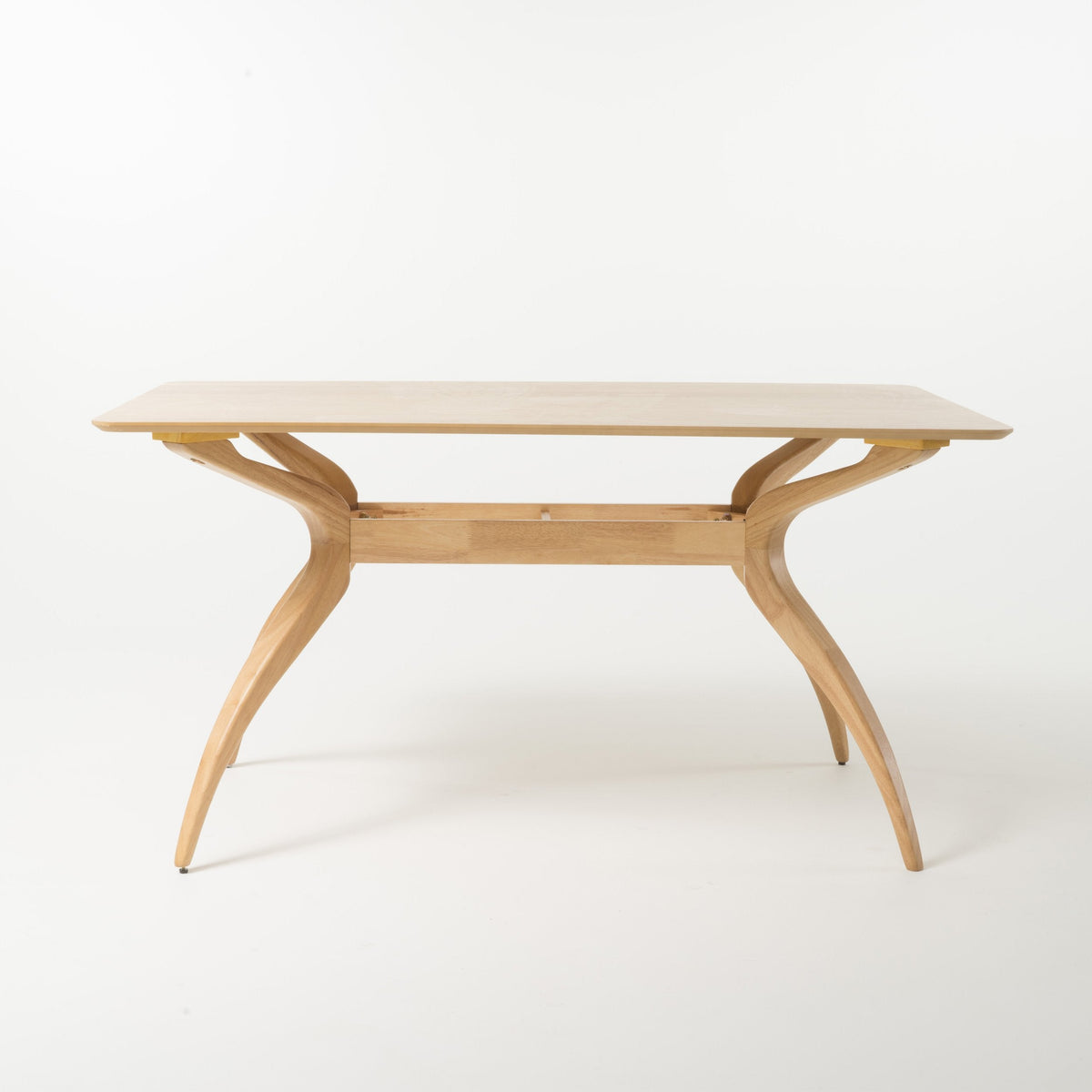 Christopher Knight Home Lucious Curved Leg Rectangular Dining Set, 5-Pcs Set, Natural Oak / Light Beige