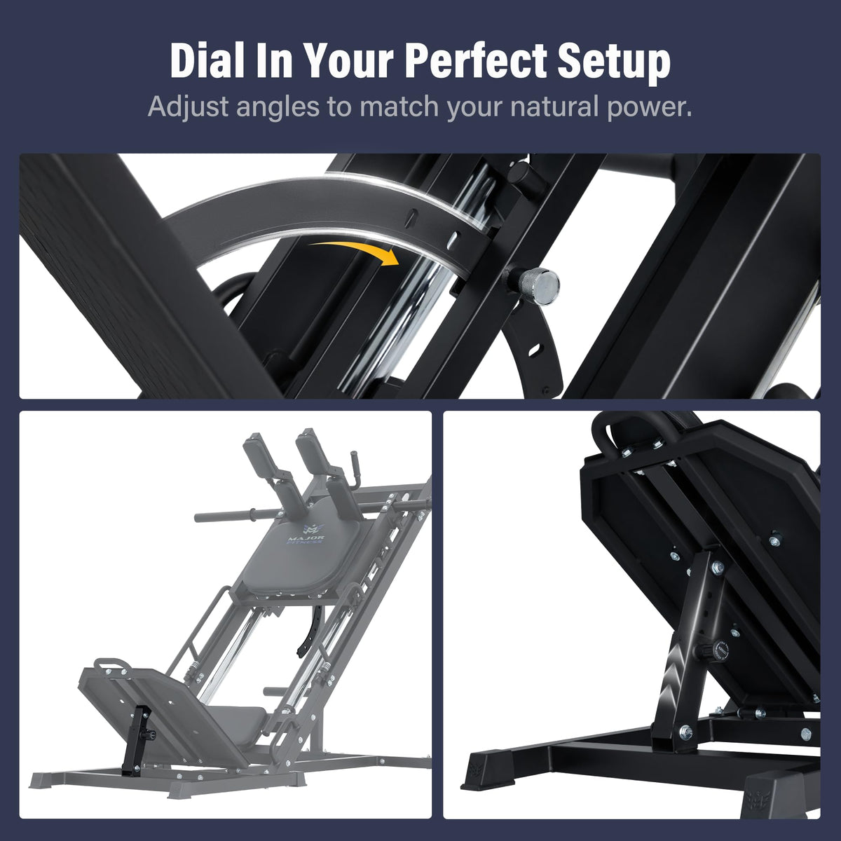 Major Fitness Drone S1 Leg Press Hack Squat Machine, All-in-One Lower Body Strength Training Machine for Home Gym, Adjustable Leg Press, Linear Bearing System, Back Support Cushion