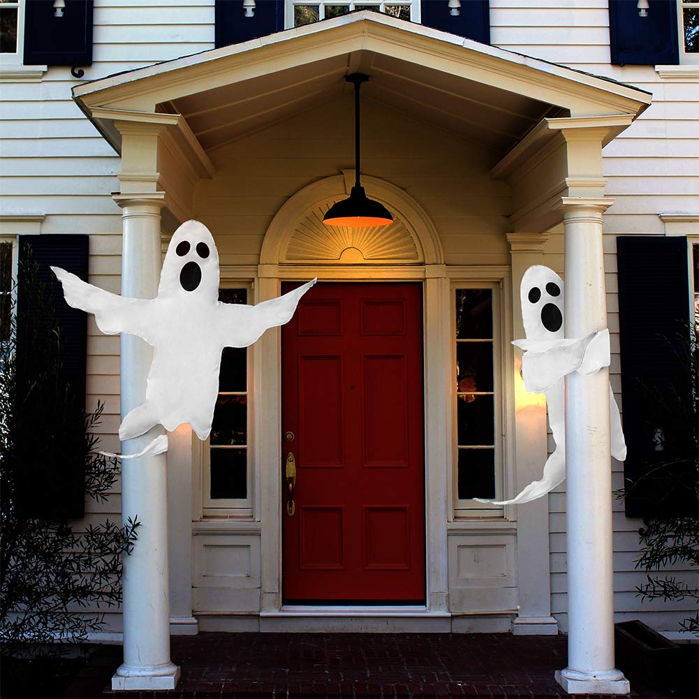 CCINEE Peek A Boo Hanging Ghost 50" X 53" Large Spooky Outdoor Decoration for Halloween Party Lawn Patio Haunted House Props Supply