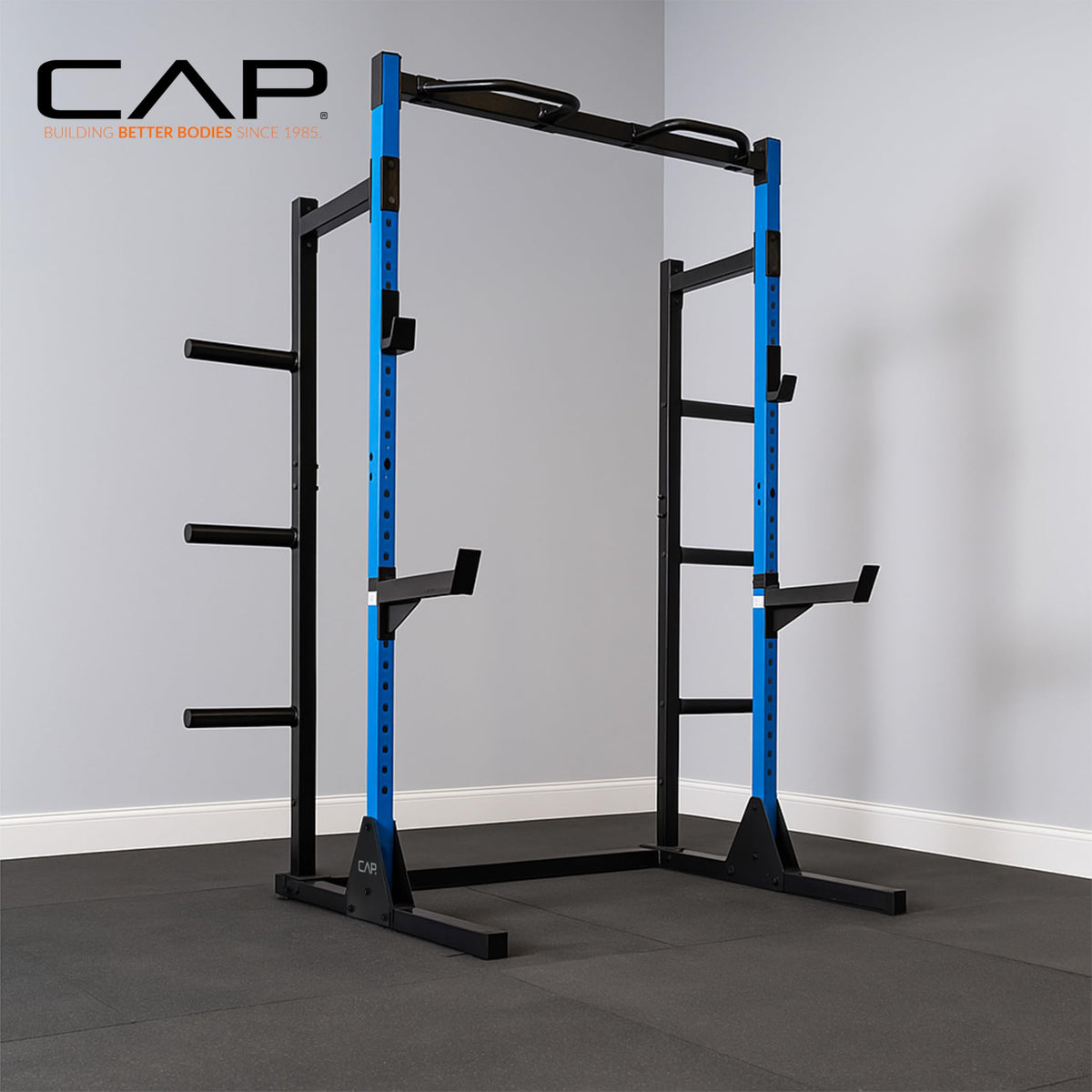 Cap Power Rack with Pull Up Bar & Attachments - Squat Rack & Strength Training Power Cage for Home Gym - RED