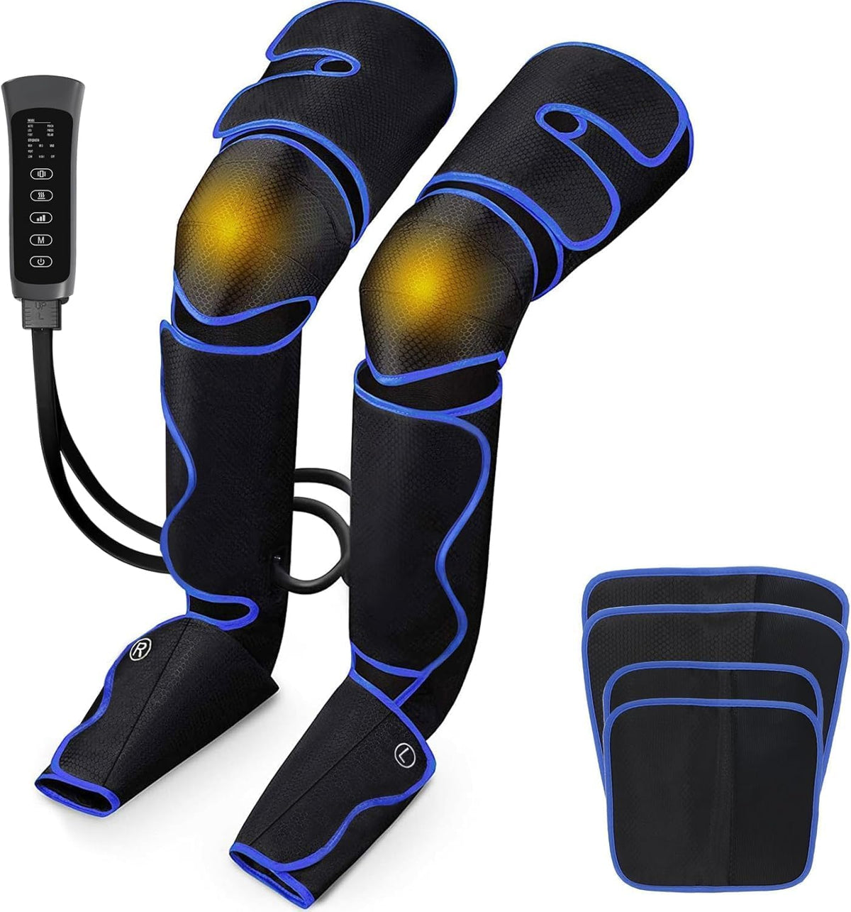 FinityPro FSA Air Compression Leg Massager for Circulation and Pain Relief, Full Leg Compression Boots with Adjustable Extension Straps for Foot Calf Thigh, 3 Modes & 20-Min Auto Shut-Off