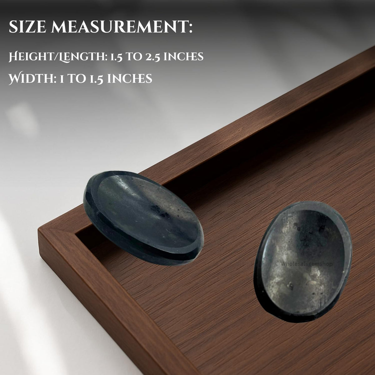 GEMSCITE Black Tourmaline Thumb Worry Stones Metaphysical Gemstone Crystal Healing Reiki Men Women Gift FENG Shui Positive Energy Love Wellness Palm Stones Wicca Powerful