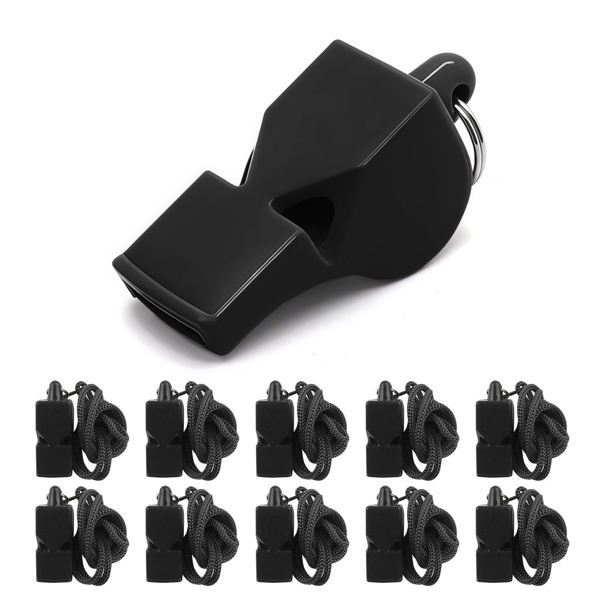 smrtcol Whistles 10 Pack Sports Whistles with Lanyard Loud Crisp Sound Pealess Whistles for Referees Coaches and Lifeguards