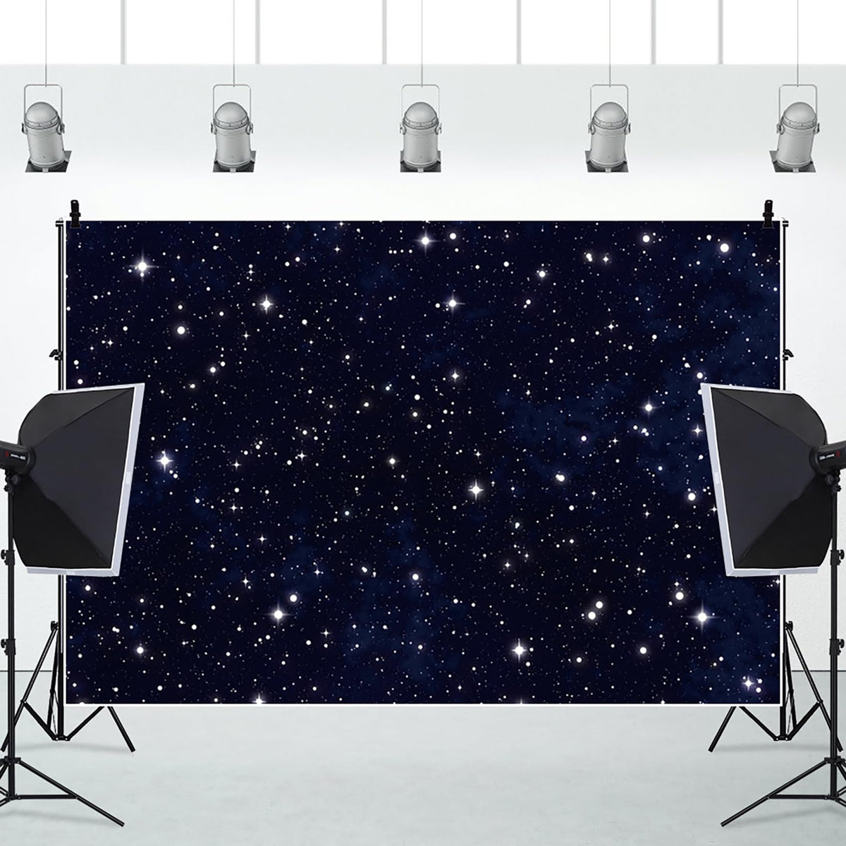 Renaiss 6x4ft Starry Night Sky Photo Backdrop Galaxy Universephotography Background Twinkle Stars Classroom Outer Space Theme Party Decor Kids Birthday Banner Astronauts Artistic Photo Booth Props
